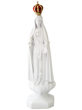 Imagem de Nossa Senhora do Imaculado Coração Fátima 34 cm em Pó de Mármore