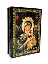 Porta Terço Bizantino Ícone Nossa Senhora do Perpétuo Socorro 14 x 10 x 3 cm